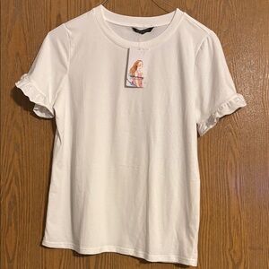 Pretty Garden NWT White Ruffle Sleeve Top Size S